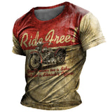 Men's Outdoor Retro Motorcycle Racing V-Neck T-Shirt
