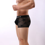 Men's Sexy Mesh Comfortable Breathable Star Print Boxer Briefs Underwear