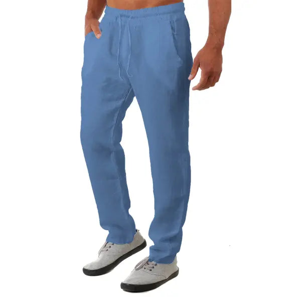 Men's Breathable Cotton Linen Loose Casual Pants