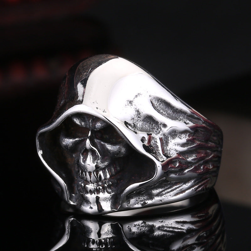 Grim Reaper Skull Biker Ring
