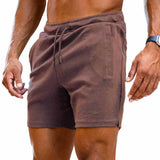 Men's Casual Solid Color Sports Straight Cotton Shorts