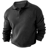 Men's Vintage Knit Button Up Lapel Collar Long Sleeve Sweater
