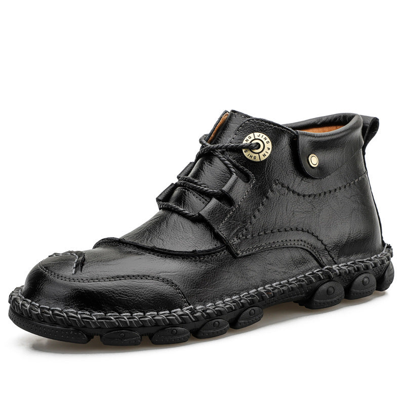 Men's Soft And Breathable Mid-high Anti-skid Retro Boots Tooling Shoes