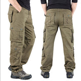 Men's Drawstring Hem Multi-pocket Tactical Pants