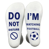 Don't Disturb Watching Football Men's Breathable Cotton Sports Socks