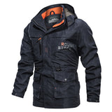 Men's Mid-length Plus Fleece Waterproof Oil-proof Outdoor Hooded Jacket