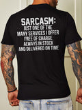 Sarcasm Back Print Short Sleeve Crew Neck Cotton Blends Shirts & Tops