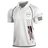 Men's 1776 Independence Day American Flag Print Patriotic Polo Shirt