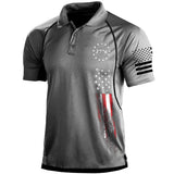 Men's 1776 Independence Day American Flag Print Patriotic Polo Shirt