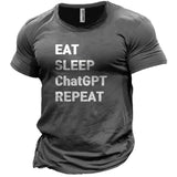 Men's Eat Sleep ChatGPT Repeat Cotton T-Shirt