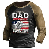 Men's American Flag An Honor Being Papa Cotton T-Shirt