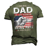 Men's American Flag An Honor Being Papa Cotton T-Shirt