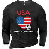 Men's USA World Cup 2022 Cotton Long Sleeve T-Shirt