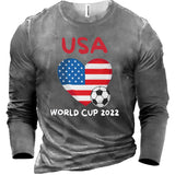 Men's USA World Cup 2022 Cotton Long Sleeve T-Shirt