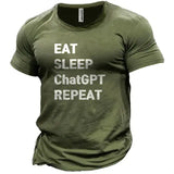 Men's Eat Sleep ChatGPT Repeat Cotton T-Shirt