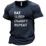 Men's Eat Sleep ChatGPT Repeat Cotton T-Shirt