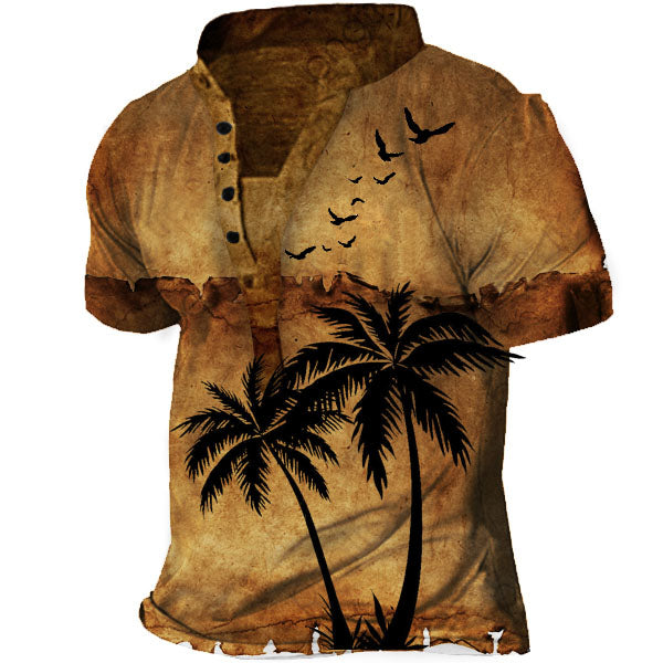 Men's Coconut Beach Henley Short Sleeve T-Shirt
