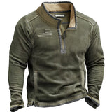 Outdoor Fleece Zippered Half Collar Tactical Men's Sweatshirt