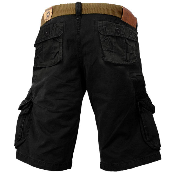 Men's Outdoor Vintage Washed Multi-pocket Tactical Shorts