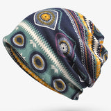 Ethnic Floral Double Use Outdoor Knitted Hat