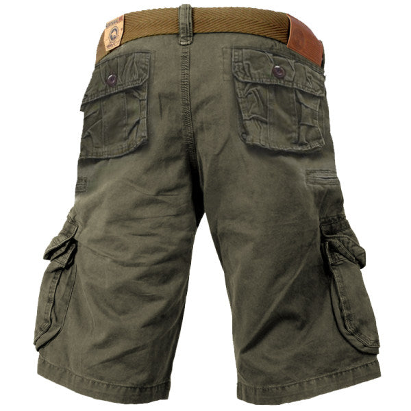 Men's Outdoor Vintage Washed Multi-pocket Tactical Shorts
