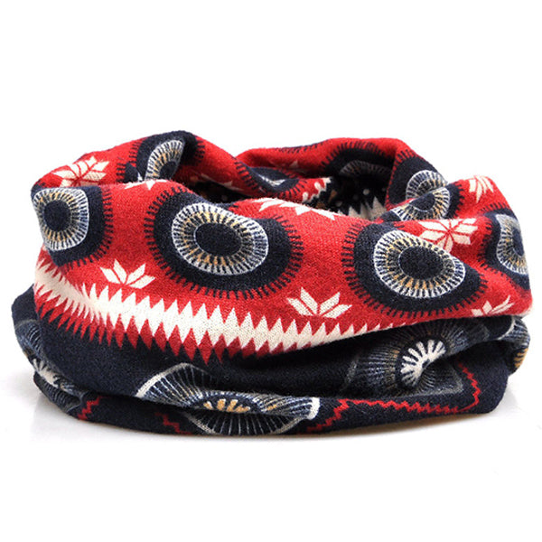 Ethnic Floral Double Use Outdoor Knitted Hat