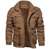 Men's Outdoor Casual Loose Stand Collar Hooded Cotton Jacket