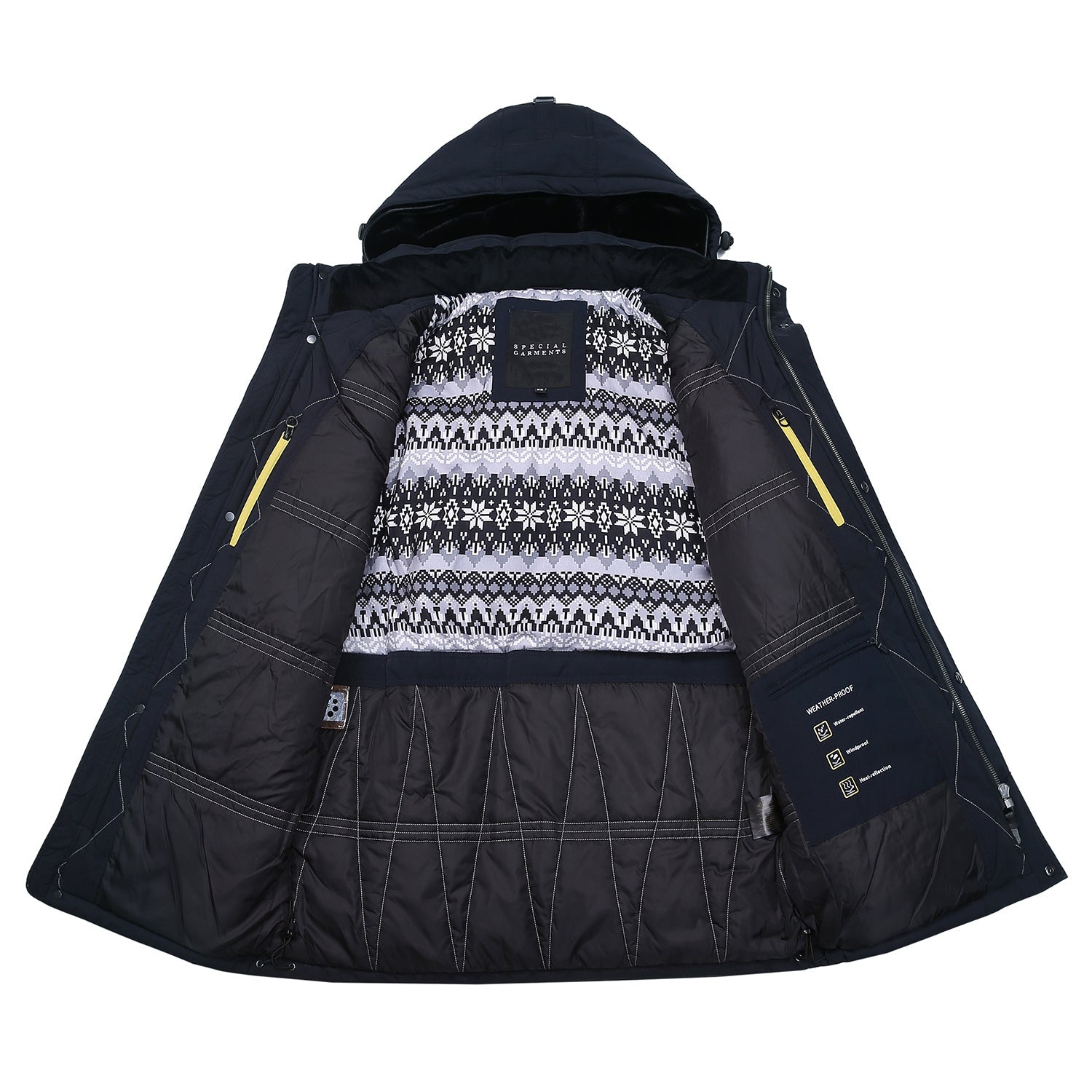 Fleece Detachable-hooded Weatherproof Extra Parka
