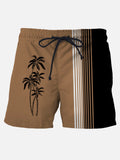 Men's Quick Dry Casual Hawaiian Beach Board Drawstring Shorts