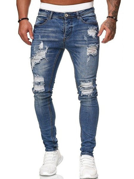 Five-color Ripped Casual Jeans