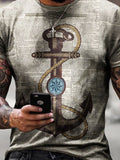 Designer vintage anchor print T-shirt