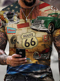 Route 66 theme print short sleeve