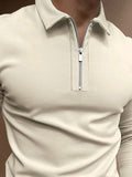 Business Solid Color Shirt Collar Casual Men's Tops