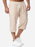 Men's Cotton Linen Cropped Casual Pants