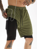 Men's Quick Dry Fitness Double Layer Sports Shorts