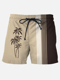 Men's Quick Dry Casual Hawaiian Beach Board Drawstring Shorts
