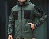 Men's Outdoor Thermal Zip Multi Pocket Hooded Tactical Jacket