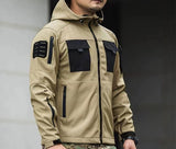 Men's Outdoor Thermal Zip Multi Pocket Hooded Tactical Jacket