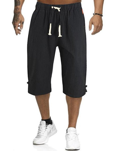 Men's Linen Solid Color Casual Shorts