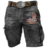 Men's retro casual printed tactical shorts