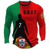 Men's World Cup GOAT Portugal Soccer Print No. 7 Fan T-Shirt