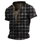 Men's Outdoor Tactical Vintage Print Henley Shirt