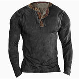 Men's Outdoor Retro Tactical Henley Long Sleeve Shirt