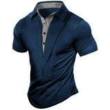 Men's Outdoor Retro Casual Shirt Collar Short Sleeve T-Shirt