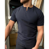 Solid Color Polo Shirt Without Zipper