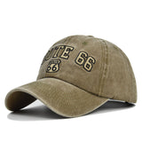 ROUTE 66 Embroidered Denim Washed Baseball Cap