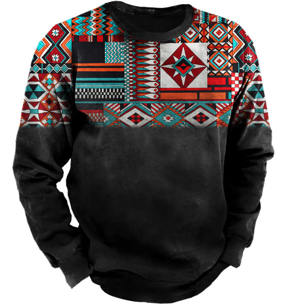Men's Outdoor Western Ethnic Pattern Tactical Sweatshirt