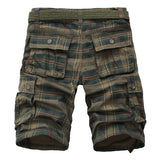 Men's Plaid Vintage Pocket Outdoor Shorts