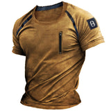 Men's Retro Tactical Crew Neck Short Sleeve T-Shirt