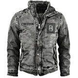 Mens Retro Washed Military Windproof Tactical Jacket